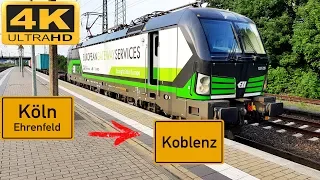 【4K】 Führerstandsmitfahrt Köln Ehrenfeld nach Koblenz HBF über Eifeltor,Bonn,Remagen,Andernach