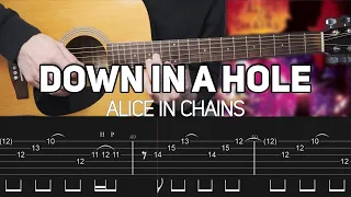 Alice In Chains - Down In A Hole - Unplugged (Guitar lesson with TAB)