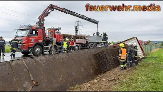 Stundenlanger Einsatz nach Lkw-Unfall auf der B37