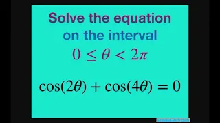 Solve the Trig equation cos(2x) + cos(4x) = 0 on the interval [0, 2pi)