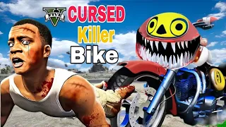 GTA 5 : Franklin & Shinchan Trying to Escape From Cursed Killer BIKE GTA 5 ! But 😳