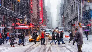 ⁴ᴷ New York City Winter Snowstorm Walk | Biggest Snowstorm of the Season | Blizzard in New York City