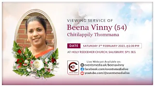 Viewing Service of Beena Vinny (54) | 03.02.2024