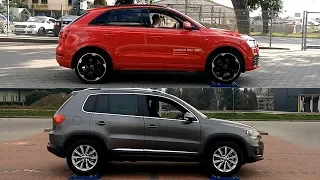 SLIP TEST - Audi Q3 Quattro vs Volkswagen Tiguan 4Motion - @4x4.tests.on.rollers