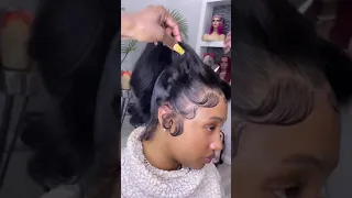 FRONTAL PONYTAIL ON VERY SHORT HAIR🔥| DEF SLAYED MUST SEE🥰