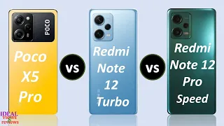 poco x5 pro vs redmi note 12 turbo vs redmi note 12 pro speed