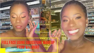 FULL FACE using NEW DRUGSTORE MAKEUP from WALMART.