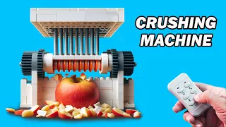 Crushing Food with LEGO Shredder Machine: Tomato, Pizza,...