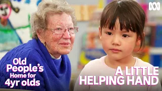 4 year olds motivate older person to walk with them | Old People's Home For 4 Year Olds