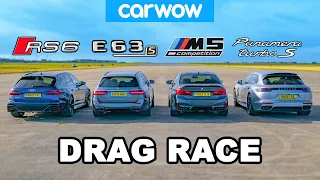 Audi RS6 v BMW M5 v AMG E63 v Porsche Panamera - DRAG RACE