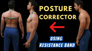 Make Your Posture Corrector Using A Resistance Band(FIX ROUNDED SHOULDERS!!)