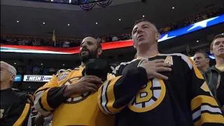 Bruins fans sing the Anthem with Rene Rancourt at the Cup Finals, Game 6 6/13/11