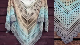 How To Crochet Spring Reverie Triangle Shawl - Easy Pattern