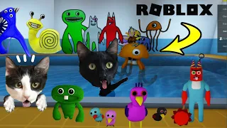 Buscando todos los monstruos de Garten of banban 2 y 3 en roblox / Videos de gatos Luna y Estrella