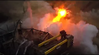 Raptor test firing into a water cooled steel plate - SpaceX Rocket Development Facility, McGregor TX