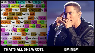 Eminem - That's All She Wrote [Rhyme Scheme] Highlighted