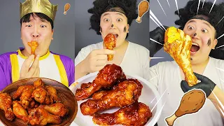Small Medium Big Fried chicken Food Eating Challenge ASMR Mukbang | How to cook fried chicken?