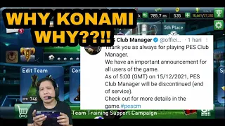 PESCM Tutup Server!! WHY KONAMI??!| Pes Club Manager