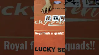 Cash game jackpot!! Royal flush vs Quads! #poker #shorts #pokervlog