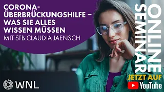 19. WNL Online-Seminar: Corona-Überbrückungshilfe – was Sie alles wissen müssen