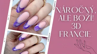 3D stavěná francie, moderní mandle na šablony 💅🏻 | Kate nehty