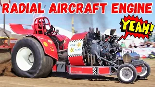 Tractor Pulling 18-Cylinder Aeroplane Radial Engine: Curtiss-Wright R3350 32W Twin Cyclone 💥 SOUND!