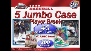 CASE #4 of 5 - 2022 Topps Chrome JUMBO 5 Case + 40 Silver Pack Player Break eBay 11/07/22