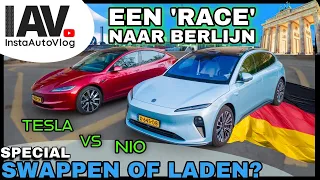 Swappen of laden | Wat is sneller naar Berlijn? De NIO ET5 of Tesla Model 3