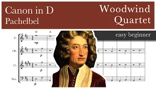 Canon in D -  Pachelbel – Woodwind Quartet (easy beginner)