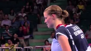 SF - WD (Highlight) - Wang XL./Yu Y. vs C.Pedersen/K.Rytter Juhl - 2013 BWF World Championships