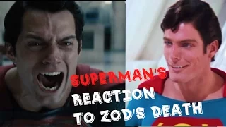 Superman's reaction to Zod's death [Superman 2  Man of Steel]