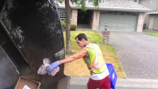 Surrey's Strongest Part 3: David Manual Single Stream Recycling Collection Action on a Rearloader