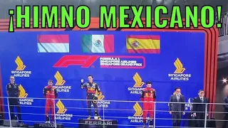 ¡SUENA EL HIMNO MEXICANO! | CHECO PÉREZ celebrando en el podio | GP Singapur