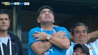 DRUGS! MARADONA REACTION TO  LIONEL MESSI GOAL! Nigeria Argentina