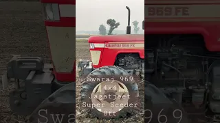 Swaraj 969 FE 4x4 and Jagatjeet Super Seeder Great Combination