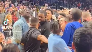 Shannon Sharpe and Ja Morant's dad, Tee, got into a heated altercation at the Laker game