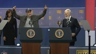 Bearded David Letterman & Jon Stewart Crack Up USO