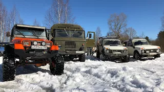 Jeep на порталах, Нивы на тракторах, ГАЗ-66, и другие, на новом маршруте - Морье 3