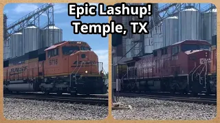 Epic Lashup! BNSF 9718 leads the C-HAFCAM0 59B through Temple, TX