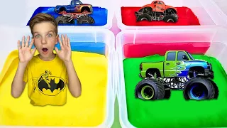 Mark is afraid of monster trucks and colorful cars with big wheels