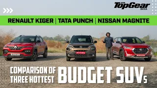 Comparison of three hottest budget SUVs - Nissan Magnite | Tata Punch | Renault Kiger