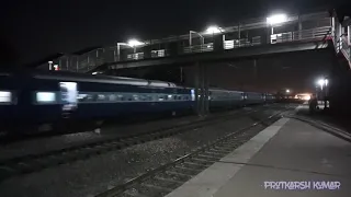 Last Diesel Run - 12557 Saptkranti Superfast Express overtake and crossing with 12542 LTT-GKP Exp