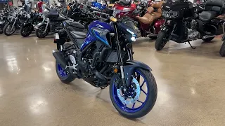 2023 Yamaha MT-03 walk around blue