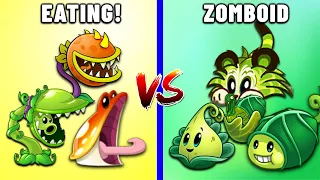 PVZ 2 - Team EATING Vs. ZOMBOID! Who Will Win? - Team Plant Vs Team Plant!