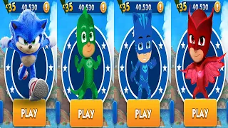 Sonic Dash vs Tag With Ryan Pj Masks - Movie Sonic vs All Bosses Zazz Eggman All Characters Unlocked