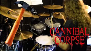 Hammer smashed face drum cover - Cannibal Corpse (original drumming)