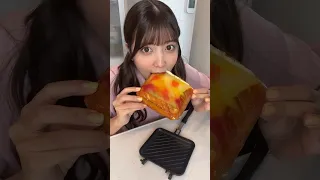 【SNS映え】パリパリ飴パンホットサンド作ってみた結果...🍬🍞#shorts