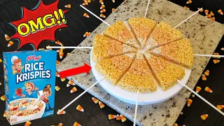 How to Make Candy Corn Shaped Rice Krispies Treats | Fun & Easy DIY Halloween Desserts!