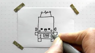 How To Draw A Robot | Quick and Easy Bullet Journal Doodle Ideas | bujoTIGER