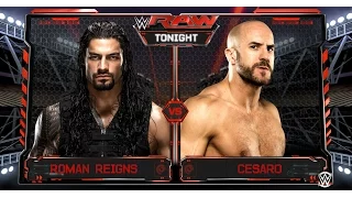 WWE RAW 16/11/15 - Quarter-Finals: Roman Reigns vs Cesaro (WWE 2K16)